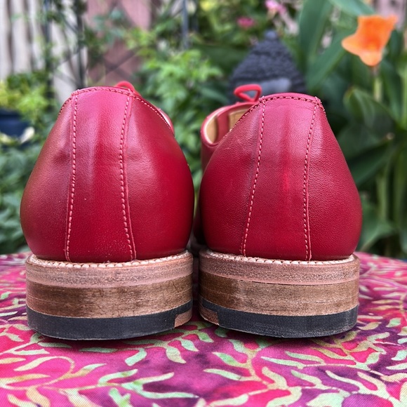 🏴󠁧󠁢󠁥󠁮󠁧󠁿 Jack Wills Made in England Red Leather Oxfords UK 6 - Picture 13 of 17